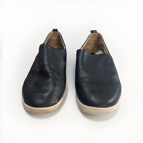 Olukai Women's Malua Slip On Size 8.5 Black Leather Boat Shoes - Picture 2 of 6